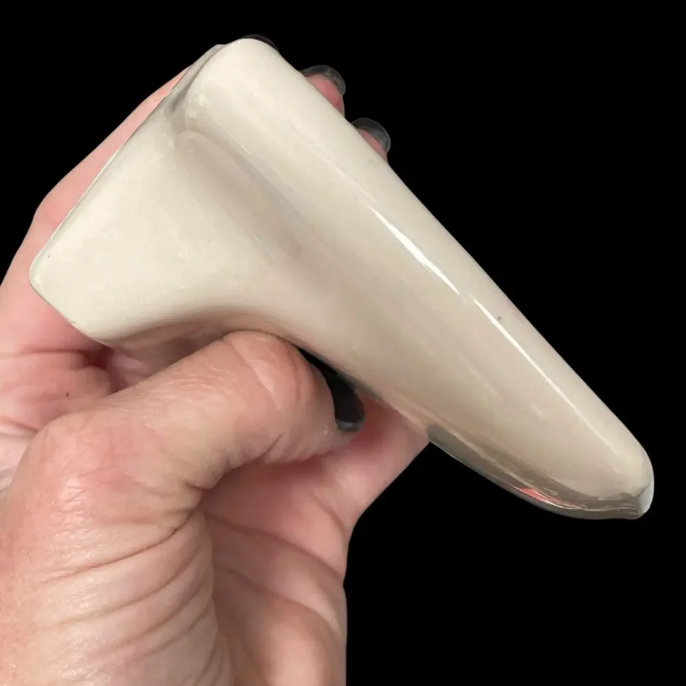 Vintage Porcelain Soap Dish Holder Bathroom Wall Mount Fixture Taupe MCM READ